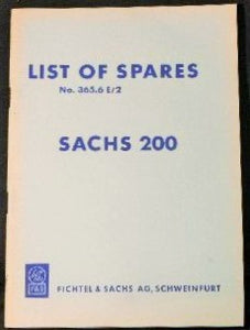 Sachs Spare Parts List 1961 - original not reproduction